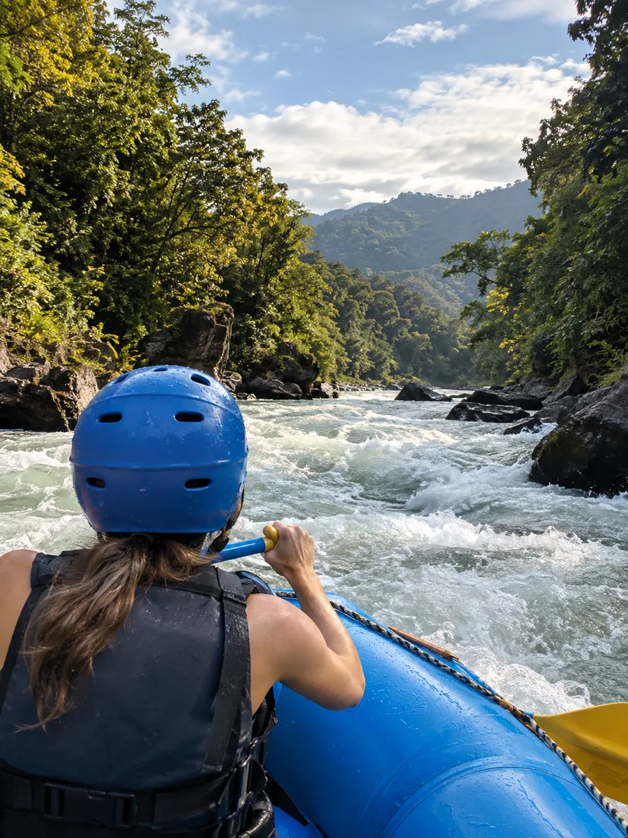 Aussicht beim Wildwasser-Rafting auf dem Tully River
